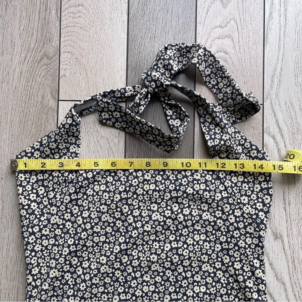 Free People Black and Cream Floral Bodysuit